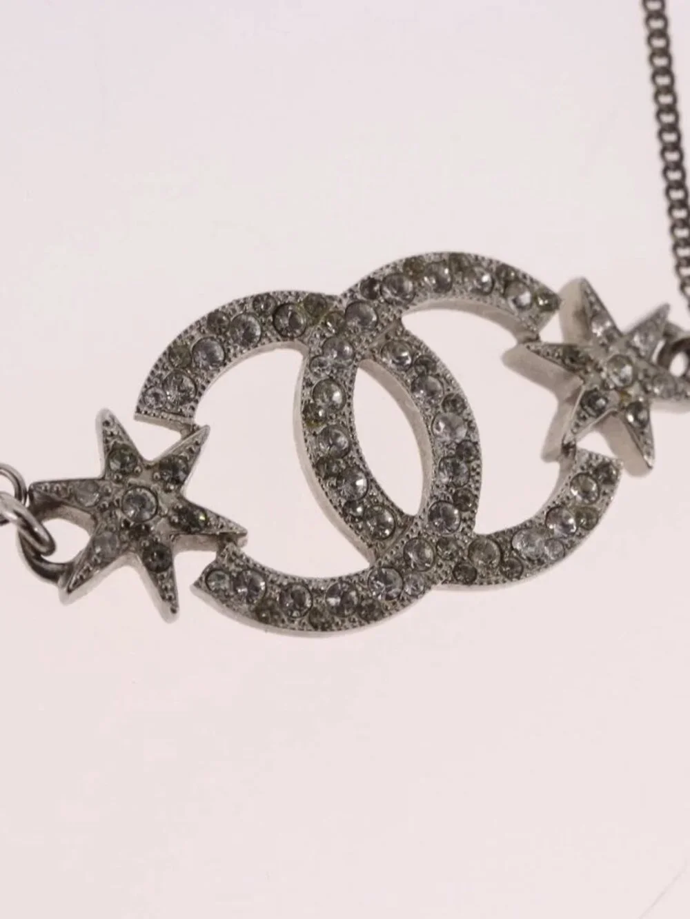 CHANEL Bracelet Metal Silver CC Auth BA13638M